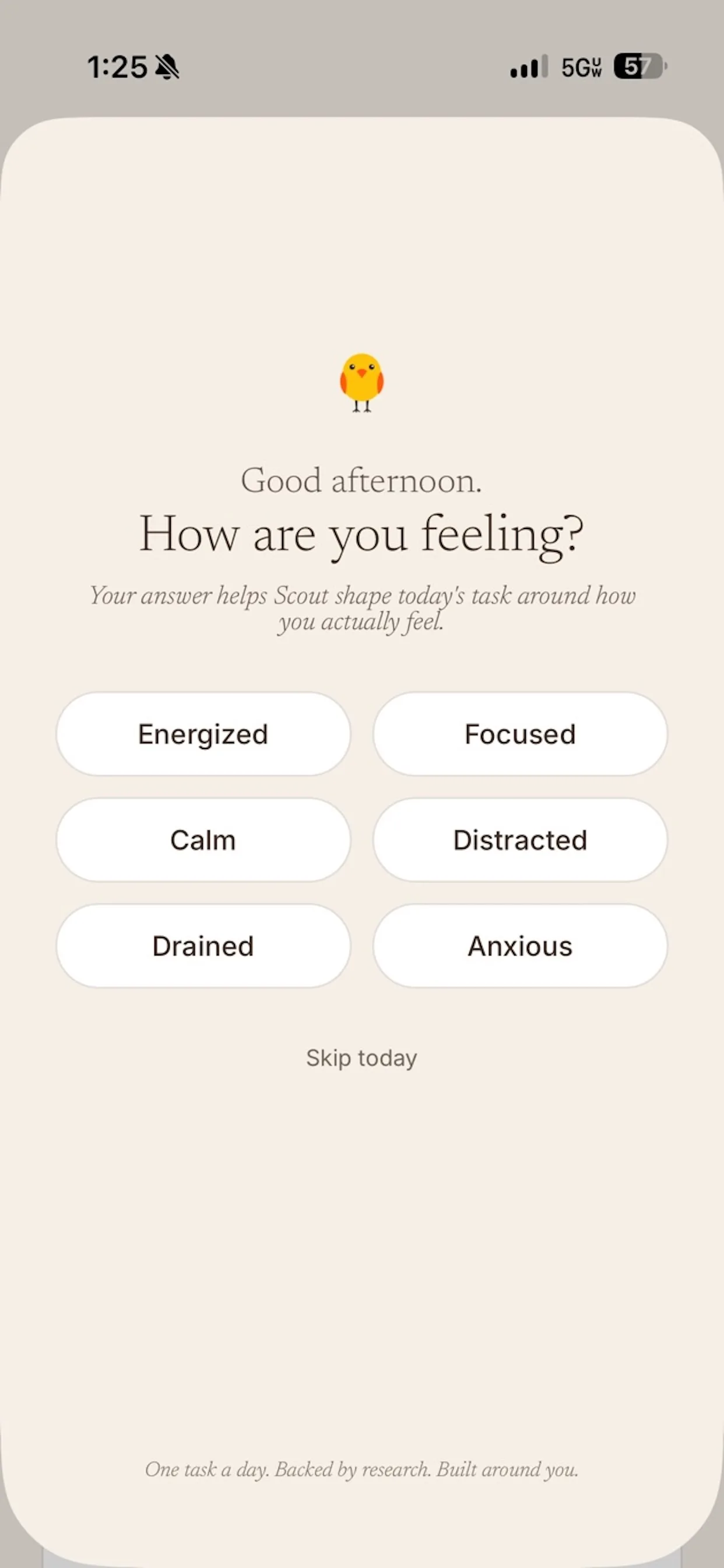 Daily mood check-in